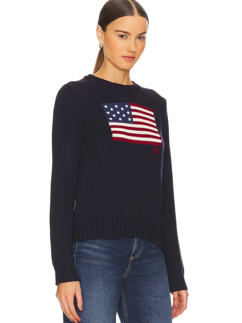 Polo by Ralph Lauren Navy Flag Sweater (BOYS XL- fits woman S/M!) included photo - Picture 2 of 8